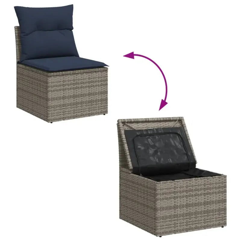 Lounge tuinset met grijs materiaal en gepoedercoat staal afmetingen - Grijs - Tuinsets