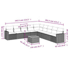 Lounge tuinset met grijs materiaal en gepoedercoat staal afmetingen - Grijs - Tuinsets