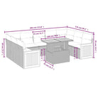 Lounge tuinset met grijs materiaal en gepoedercoat staal slimme afmetingen - Tuinsets