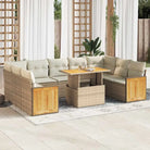 Lounge tuinset met grijs materiaal en gepoedercoat staal slimme afmetingen - beige en crèmekleurig / met opbergruimte