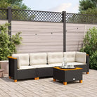 Lounge tuinset met grijs materiaal en natuurlijke olieafwerking - Zwart / Dichtgeweven - Tuinsets