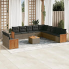 Lounge tuinset met grijs materiaal en waterdichte zak van gepoedercoat staal - Grijs / Met tafel - Tuinsets