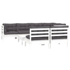 Lounge tuinset met massief grenenhout en voetenbank tafel - Tuinsets