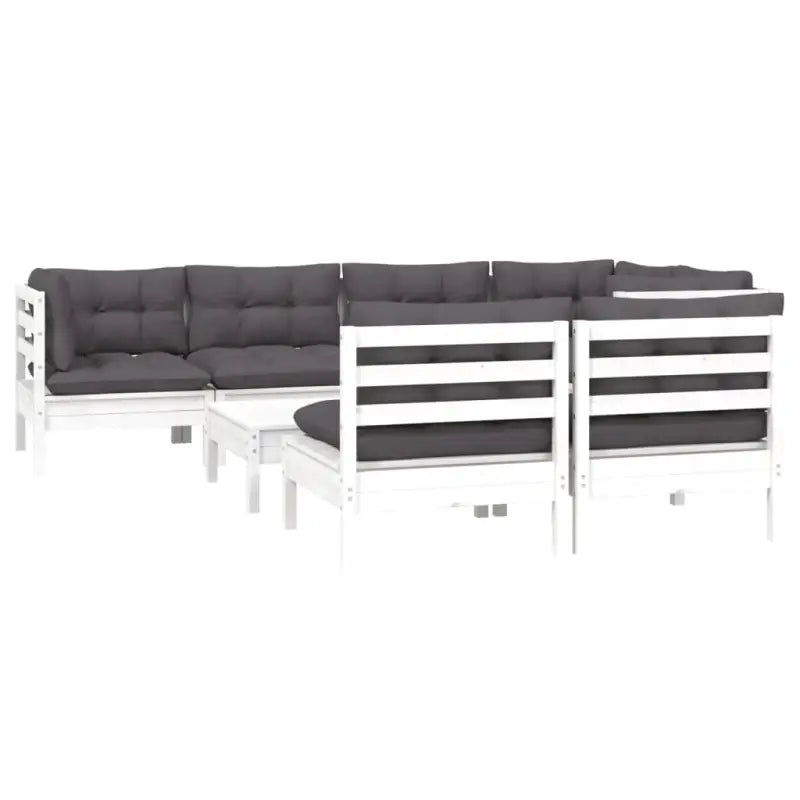 Lounge tuinset met massief grenenhout en voetenbank tafel - Tuinsets