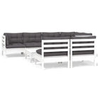 Lounge tuinset met massief grenenhout en voetenbank tafel - Tuinsets