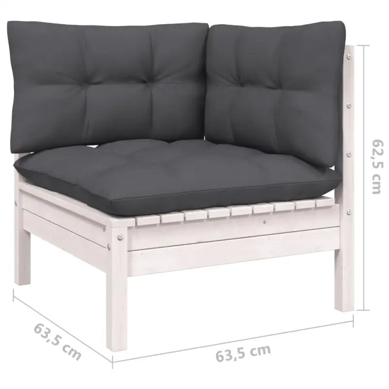 Lounge tuinset met massief grenenhout en voetenbank tafel - Tuinsets