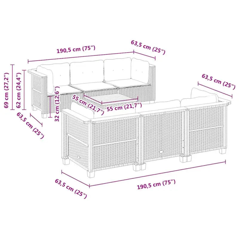 Lounge tuinset met natuurlijke olieafwerking en beige materiaal - Tuinsets