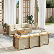 Lounge tuinset met natuurlijke olieafwerking en beige materiaal - Tuinsets
