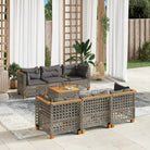 Lounge tuinset met natuurlijke olieafwerking en beige materiaal - Grijs / Lijngeweven - Tuinsets