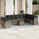Lounge Tuinset met poly rattan en beige materiaal voor buitengebruik - Grijs / Met tafel - Tuinsets