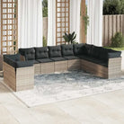 Lounge Tuinset met poly rattan en beige materiaal voor buitengebruik - Lichtgrijs / Zonder tafel - Tuinsets
