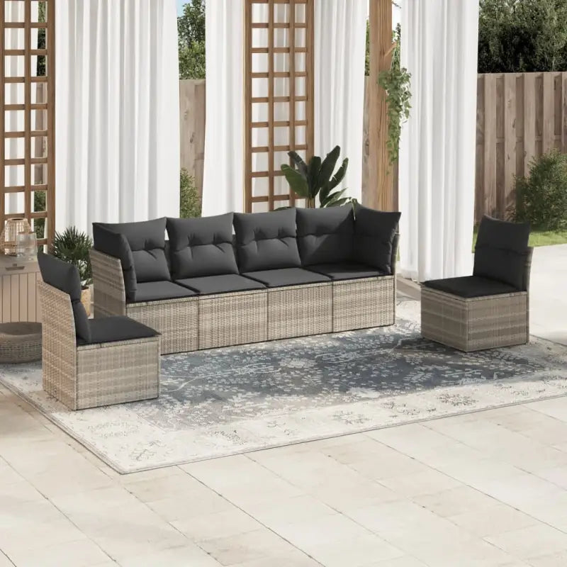 Lounge tuinset met poly rattan en comfortabele zitervaring in gepoedercoat staal - Lichtgrijs / Zonder tafel - Tuinsets