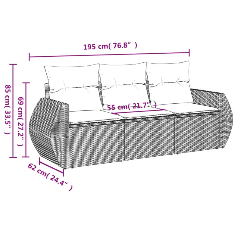 Lounge Tuinset met Poly Rattan en Comfortable Zitervaring - Tuinsets