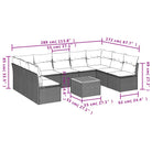 Lounge Tuinset met Poly Rattan en Gepoedercoat Staal Afmetingen - Tuinsets