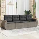 Lounge tuinset met poly rattan en gepoedercoat staal in zwart materiaal - Grijs / Zonder tafel - Tuinsets