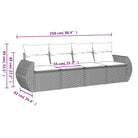 Lounge tuinset met poly rattan en gepoedercoat staal in zwart materiaal - Tuinsets