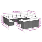 Lounge tuinset met poly rattan en grijs materiaal voor buiten - Beige en grijs / Met tafel - Tuinsets
