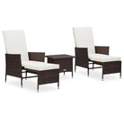 Lounge tuinset met stalen frame en PE-rattan voor een ontspannen buitenruimte - Bruin - Tuinsets