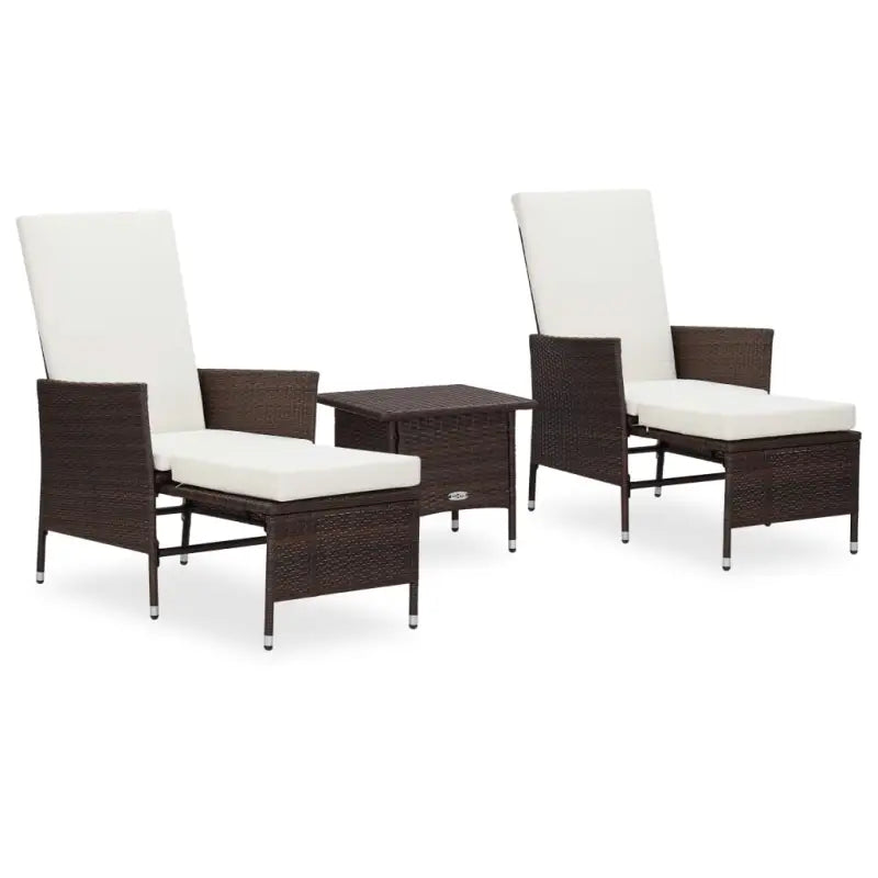 Lounge tuinset met stalen frame en PE-rattan voor een ontspannen buitenruimte - Bruin - Tuinsets