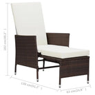 Lounge tuinset met stalen frame en PE-rattan voor een ontspannen buitenruimte - Bruin - Tuinsets