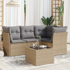 Lounge tuinset met waterdichte tas en beige materiaal van gepoedercoat staal - Beige en grijs / Met tafel - Tuinsets