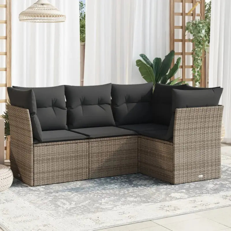Lounge tuinset met waterdichte tas en beige materiaal van gepoedercoat staal - Grijs / Zonder tafel - Tuinsets