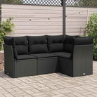 Lounge tuinset met waterdichte tas en beige materiaal van gepoedercoat staal - Zwart / Zonder tafel - Tuinsets