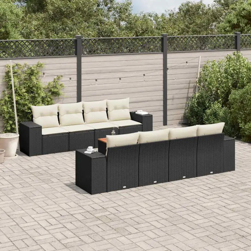 Lounge tuinset met waterdichte tas en beige materiaal van gepoedercoat staal - Zwart en crème - Tuinsets