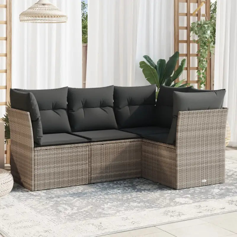Lounge tuinset met waterdichte tas en beige materiaal van gepoedercoat staal - Lichtgrijs / Zonder tafel - Tuinsets