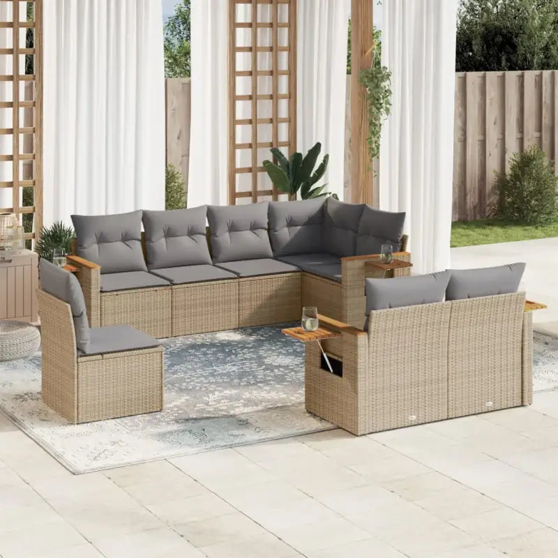 Lounge tuinset met waterdichte tas en beige materiaal van gepoedercoat staal - Beige en grijs / Zonder tafel - Tuinsets