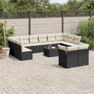 Lounge tuinset met waterdichte tas en beige materiaal van gepoedercoat staal - Zwart en crème / Met tafel - Tuinsets