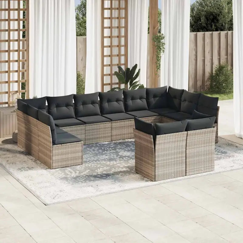 Lounge tuinset met waterdichte tas en beige materiaal van gepoedercoat staal - Lichtgrijs / Zonder tafel - Tuinsets