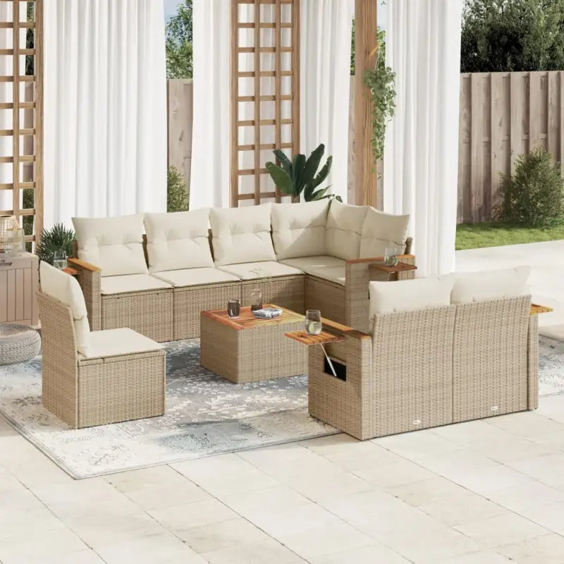 Lounge tuinset met waterdichte tas en beige materiaal van gepoedercoat staal - beige en crèmekleurig / Met tafel