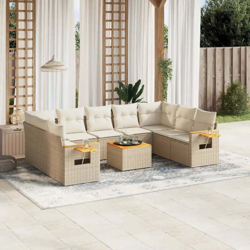 Lounge tuinset met waterdichte tas en beige materiaal van gepoedercoat staal - beige en crèmekleurig / Met tafel