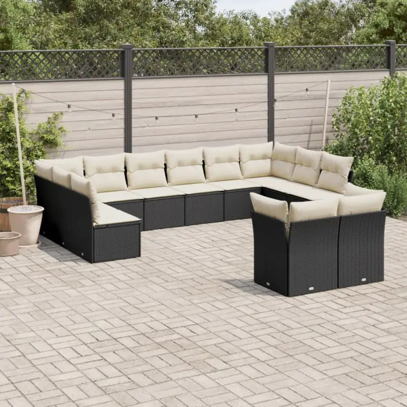Lounge tuinset met waterdichte tas en beige materiaal van gepoedercoat staal - Zwart en crème / Zonder tafel - Tuinsets