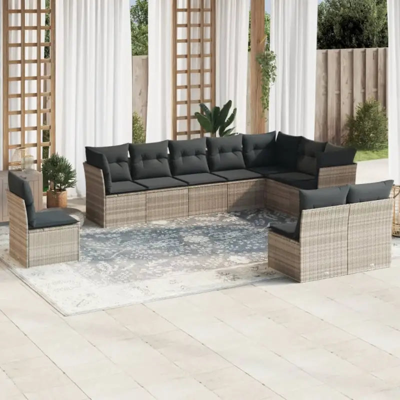 Lounge tuinset met waterdichte tas en beige materiaal van gepoedercoat staal - Lichtgrijs / Zonder tafel - Tuinsets