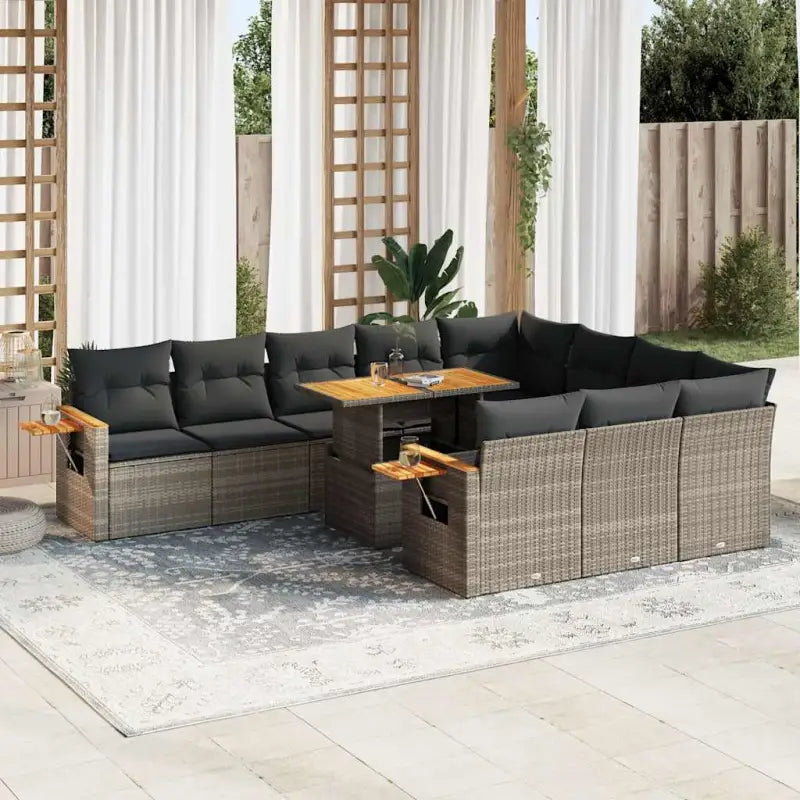 Lounge tuinset met waterdichte tas en beige materiaal op gepoedercoat staal - Grijs - Tuinsets