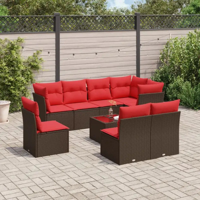 Lounge tuinset met waterdichte tas en bruin materiaal van gepoedercoat staal - Bruin / Met tafel - Tuinsets