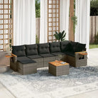 Lounge tuinset met waterdichte tas en gepoedercoat staal in beige - Grijs / Met tafel - Tuinsets
