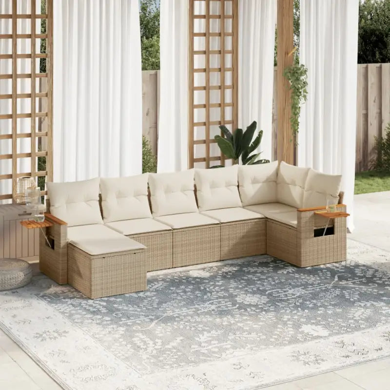 Lounge tuinset met waterdichte tas en gepoedercoat staal in beige - beige en crèmekleurig / Zonder tafel - Tuinsets