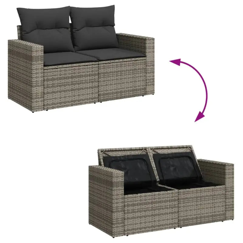 Lounge tuinset met waterdichte tas en grijs gepoedercoat staal - Tuinsets