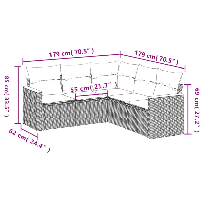 Lounge tuinset met waterdichte tas en grijs gepoedercoat staal - Tuinsets