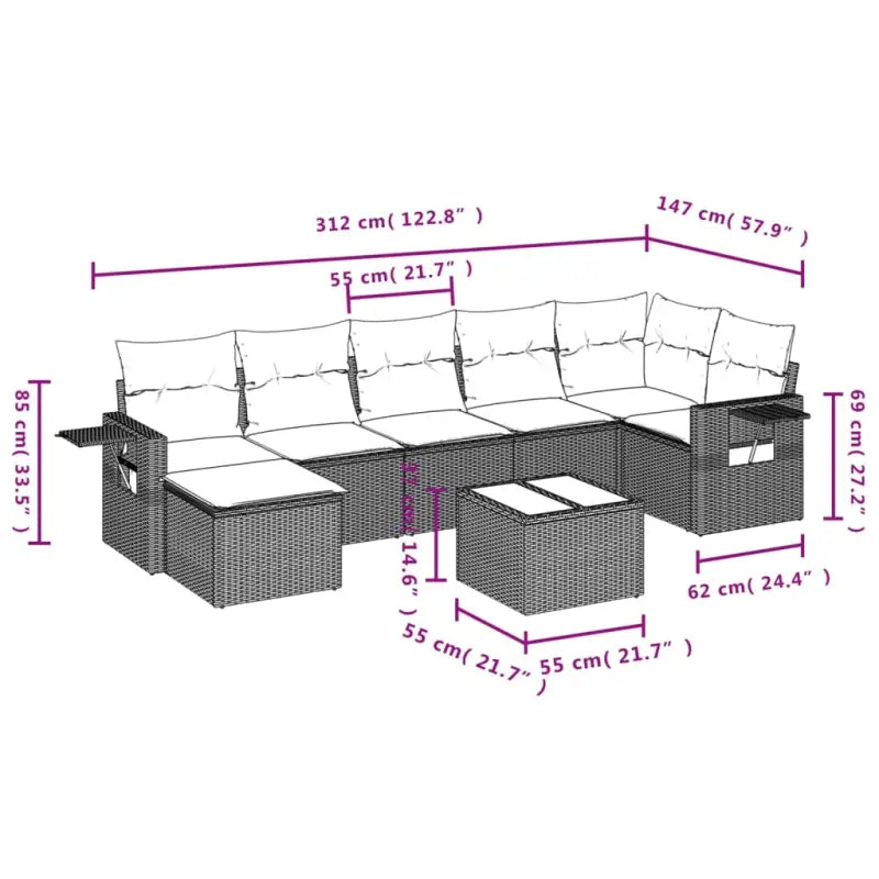 Lounge tuinset met waterdichte tas en grijs gepoedercoat staal - Tuinsets