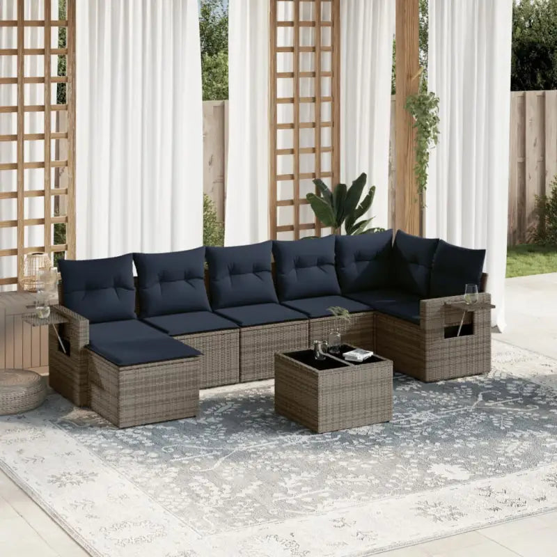 Lounge tuinset met waterdichte tas en grijs gepoedercoat staal - Grijs / Met tafel - Tuinsets