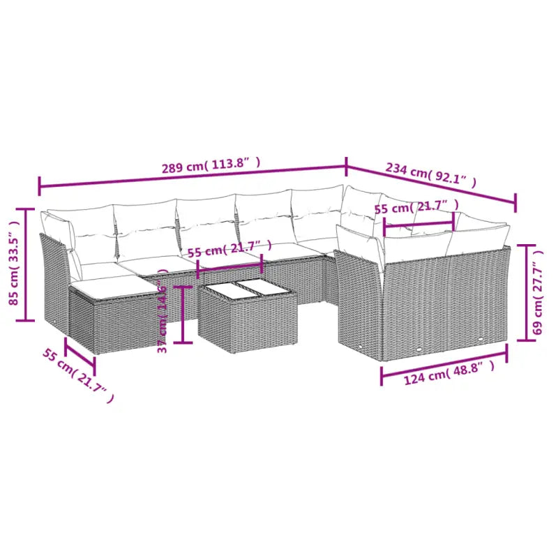 Lounge tuinset met waterdichte tas en grijs gepoedercoat staal - Tuinsets