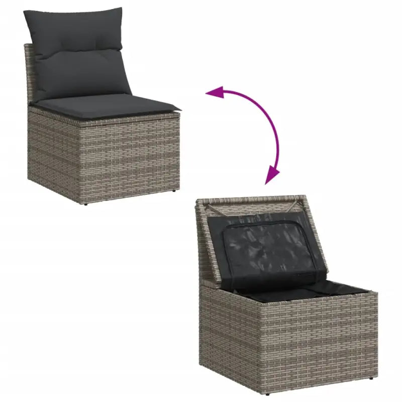 Lounge tuinset met waterdichte tas en grijs gepoedercoat staal - Tuinsets