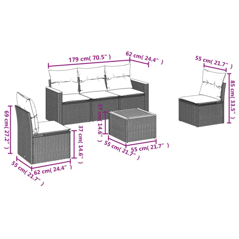 Lounge tuinset met waterdichte tas en grijs gepoedercoat staal - Tuinsets