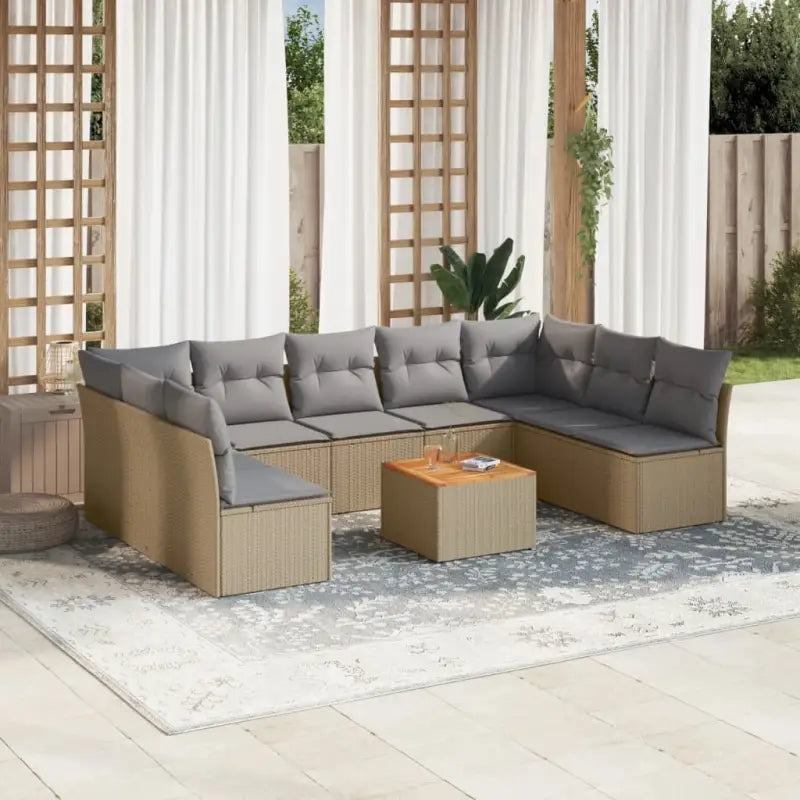 Lounge tuinset met waterdichte tas en grijs gepoedercoat staal - beige mix en lichtgrijs - Tuinsets