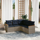 Lounge tuinset met waterdichte tas en grijs gepoedercoat staal - Grijs en blauw / Zonder tafel - Tuinsets