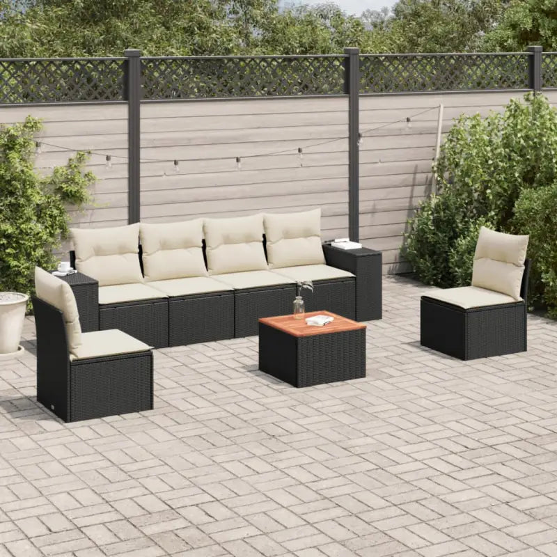 Lounge Tuinset met Waterdichte Tas en Grijs Materiaal van Gepoedercoat Staal - Zwart en crème - Tuinsets